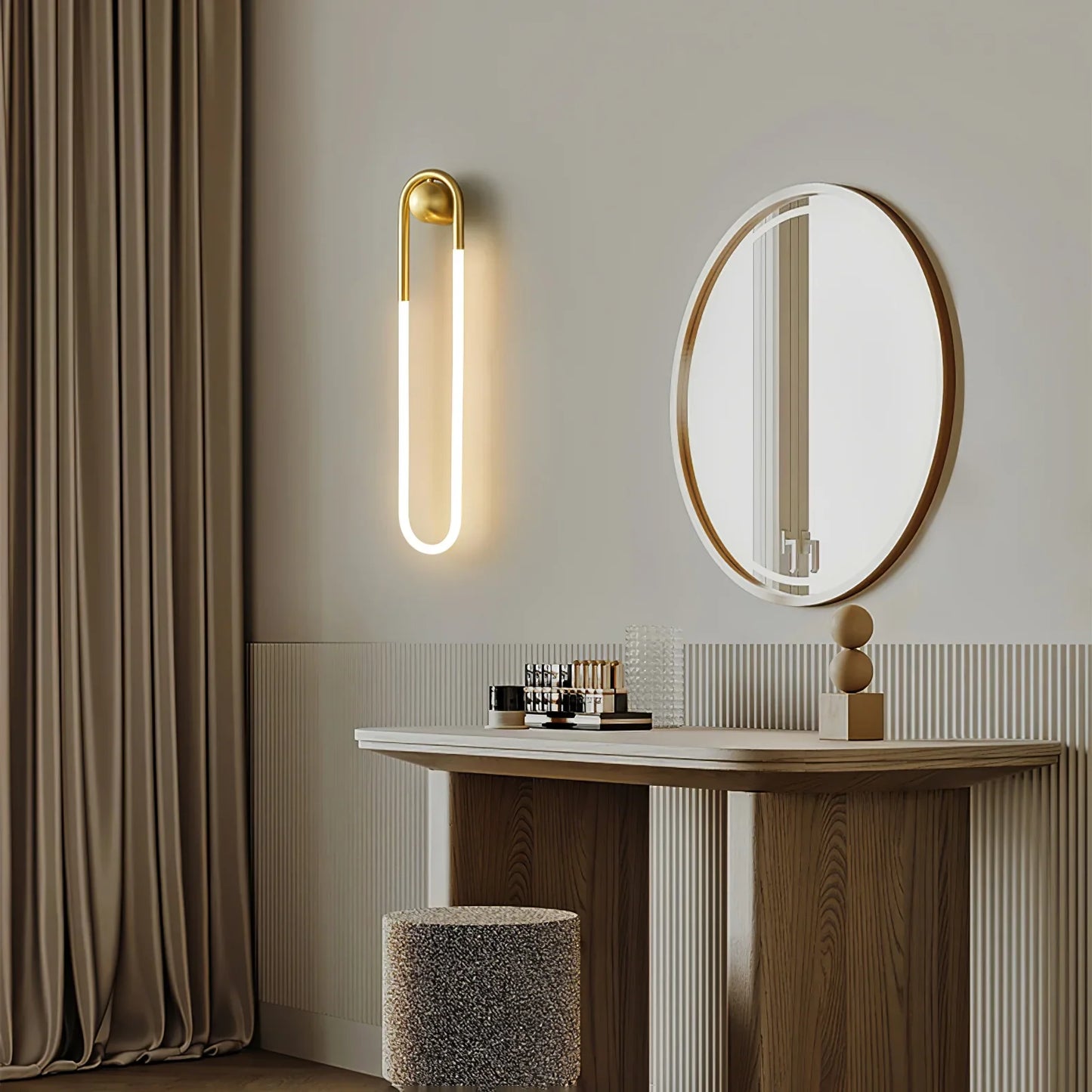 Ronde LED Wandlamp - Moderne Gouden Ringenlamp