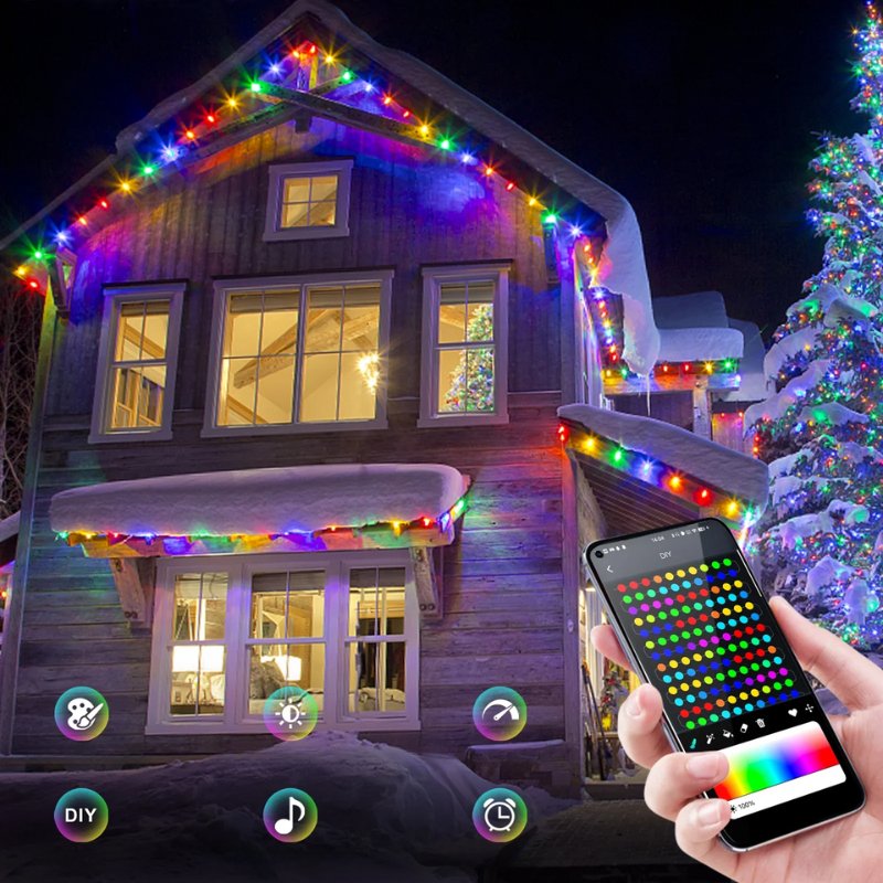 GlowBright™ LED Kerstverlichting – Kleurveranderende Lichtslang met App & Afstandsbediening