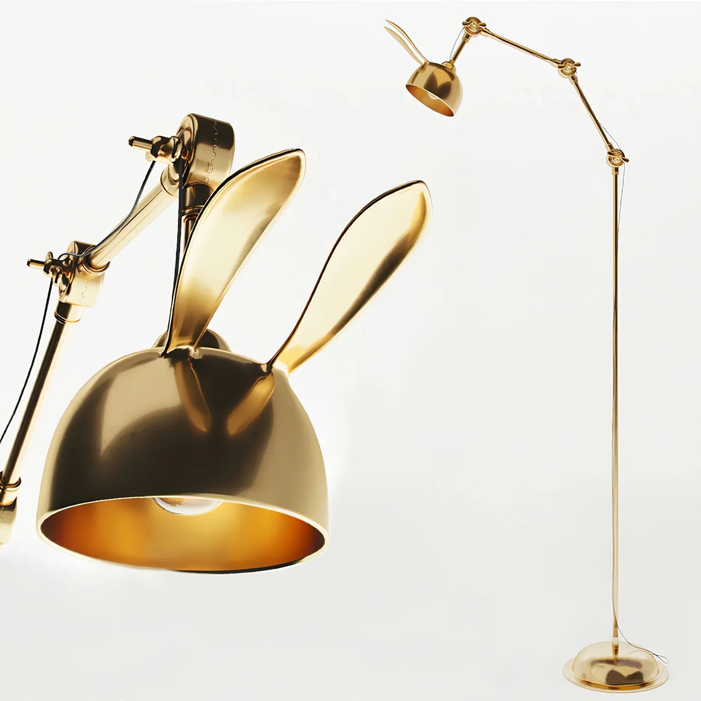 Bunny Oortjes Vloerlamp - Gouden Speelse Designlamp voor Woonkamer en Slaapkamer