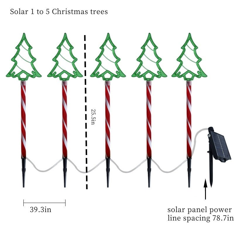 Solar Kerstboom Tuinverlichting - Kleurige en Waterdichte LED Decoratie voor Buiten