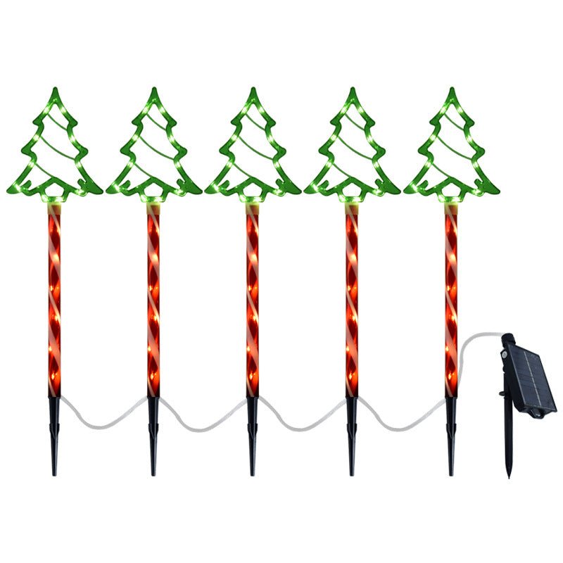 Solar Kerstboom Tuinverlichting - Kleurige en Waterdichte LED Decoratie voor Buiten