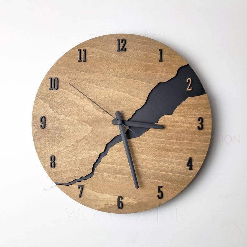 TimelessWood™ Luxe Houten Klok | Stijlvolle Klok voor Slaap- en Woonkamer