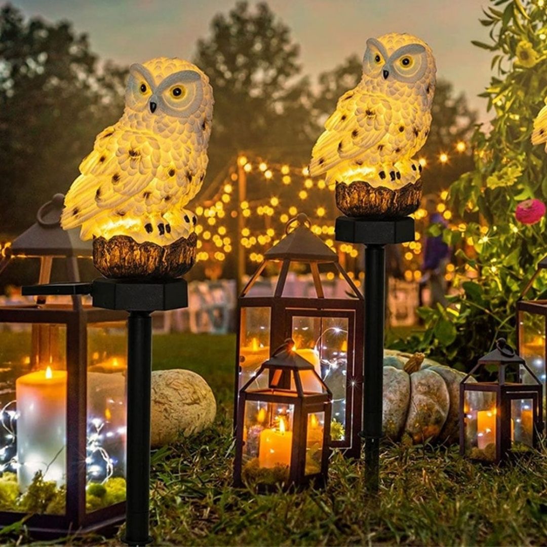 OwlLux™ Solar LED Tuinlamp - Decoratieve Buitenlamp met Uilontwerp