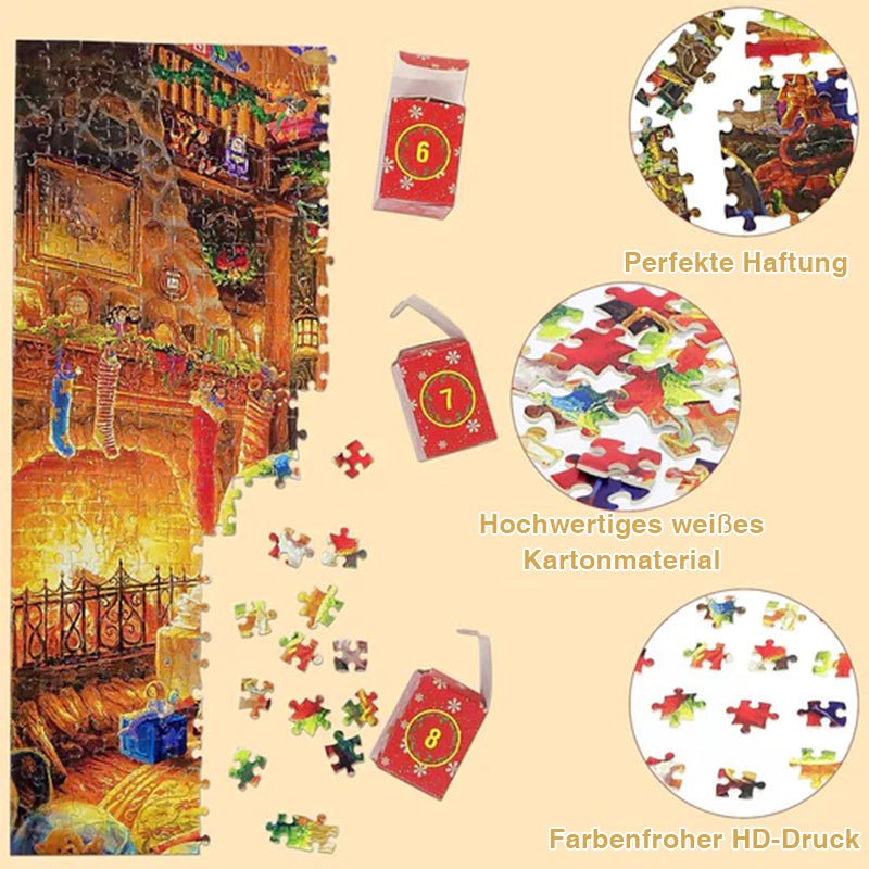 PuzzleJoy™ Adventskalender 2024 – Puzzelen tot Kerstmis met 1008 Stukjes