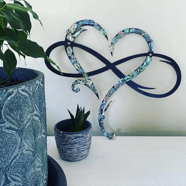 Infinity Hart Wanddecoratie - IJzeren Kunstwerk voor Romantische Sfeer