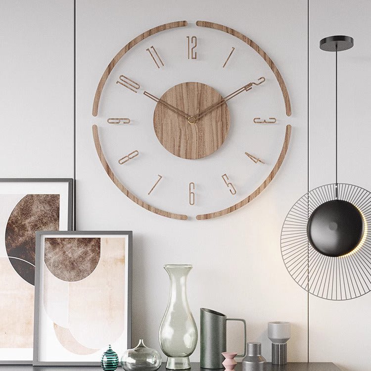 Nordische Massief Houten Wandklok | Stijlvolle Wandklok in Scandinavisch Design