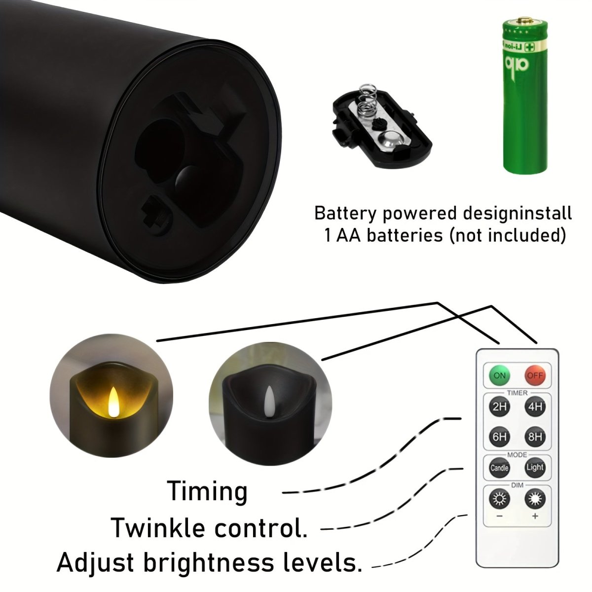 GlowLite™ Vlamloze Kaarsen op Batterij – Dimbare Kaarsen met Afstandsbediening & Timer