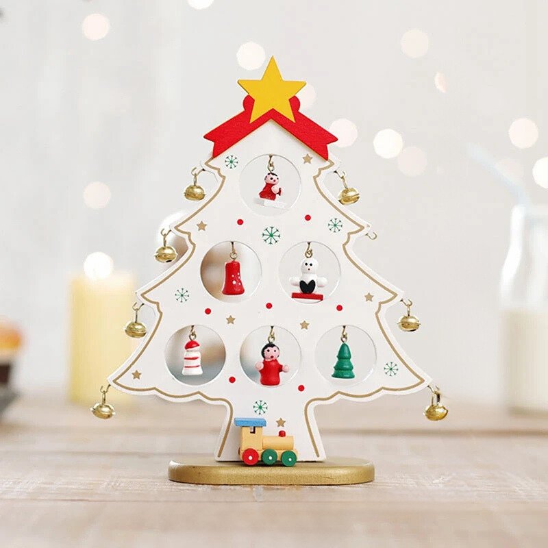 Houten Kerstboom Decoratie | Kerstversiering Voor Bureau en Tafel