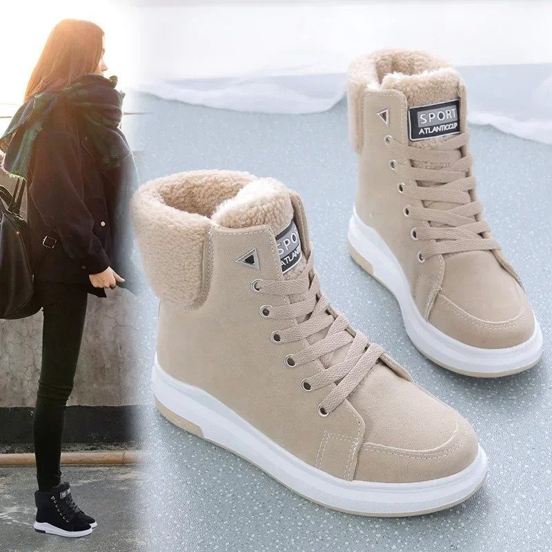 Amber - Lace-Up Hoge Zachte Winterschoenen Dames