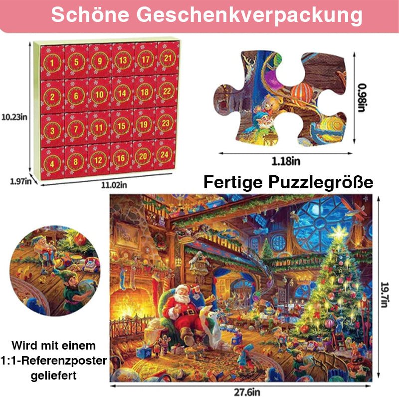 PuzzleJoy™ Adventskalender 2024 – Puzzelen tot Kerstmis met 1008 Stukjes