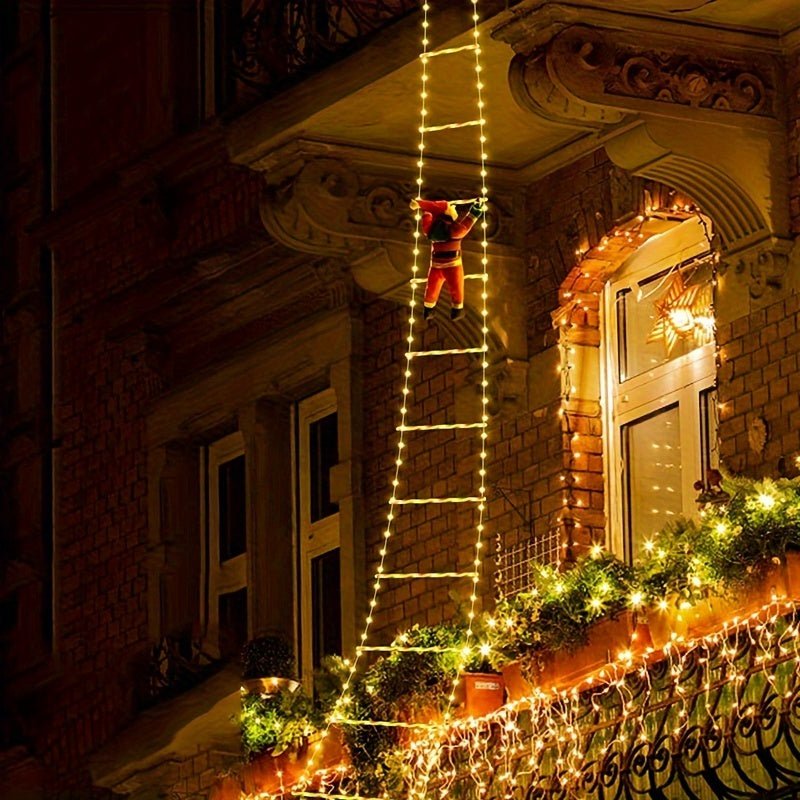 SantaClimb™ LED Ladder Kerstverlichting – Multicolor & Waterdicht – Perfect voor Binnen & Buiten