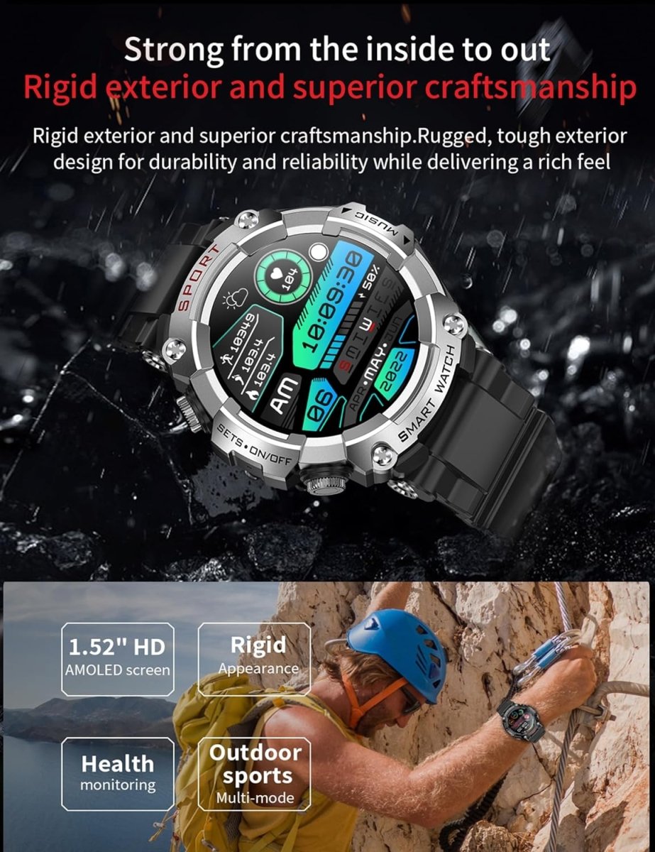 Smartwatch met Bluetooth Oordopjes – Fitness Tracker, MP3, Spraakrecorder en Belfunctie voor iPhone & Android