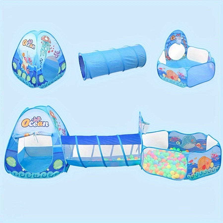 OceanFun™ 3-in-1 Speeltent Set met Ballenbak en Tunnel