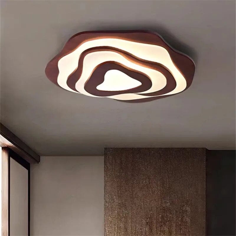 Moderne Houten LED Plafondlamp - Design Sfeerverlichting voor Woonkamer en Eetkamer