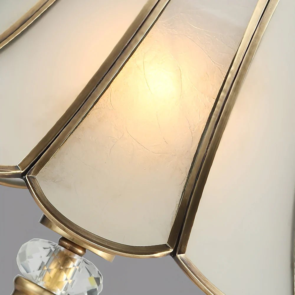 Luxe Messing Vloerlamp - Vintage Designlamp met Glazen Kap