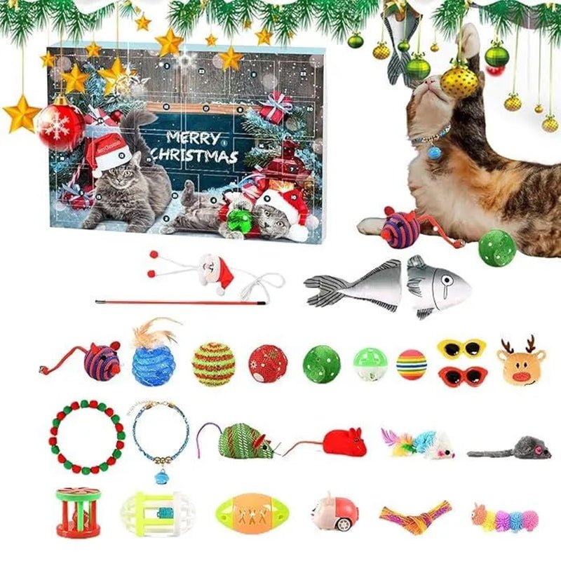 Adventskalender voor Katten - 24 Dagen Kerstverrassingen met Speeltjes voor Huisdieren