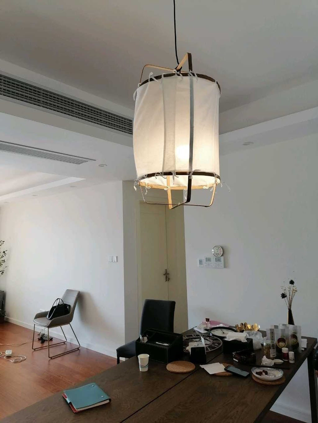 Boho Hanglamp Van Stof En Bamboe - Unieke Sfeerverlichting Voor Woonkamer en Eetkamer