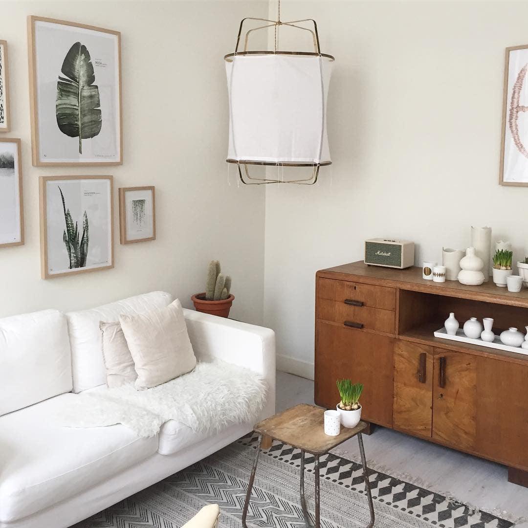 Boho Hanglamp Van Stof En Bamboe - Unieke Sfeerverlichting Voor Woonkamer en Eetkamer