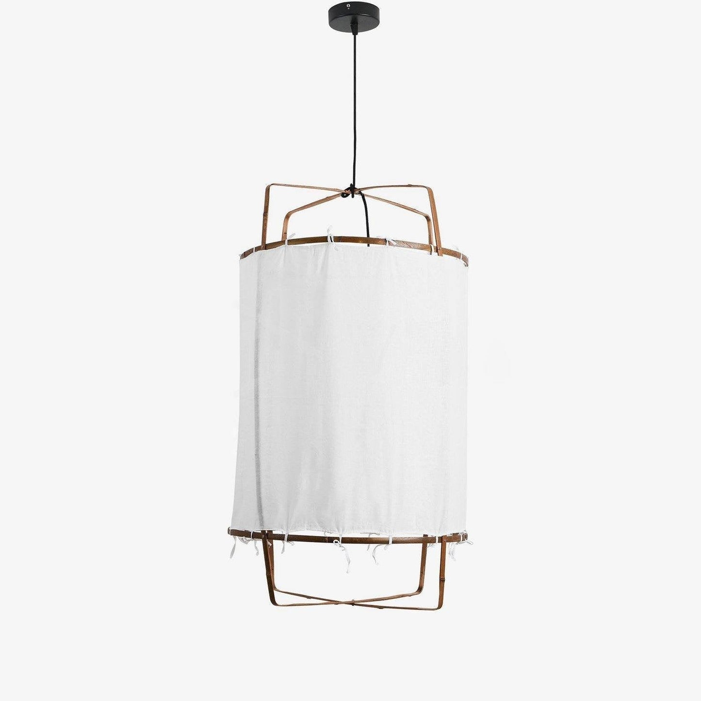 Boho Hanglamp Van Stof En Bamboe - Unieke Sfeerverlichting Voor Woonkamer en Eetkamer