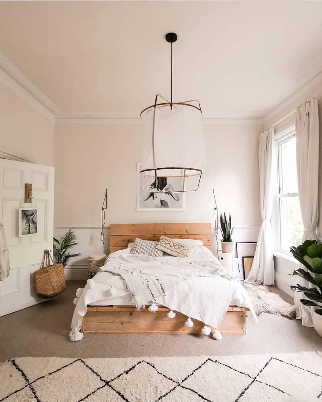 Boho Hanglamp Van Stof En Bamboe - Unieke Sfeerverlichting Voor Woonkamer en Eetkamer