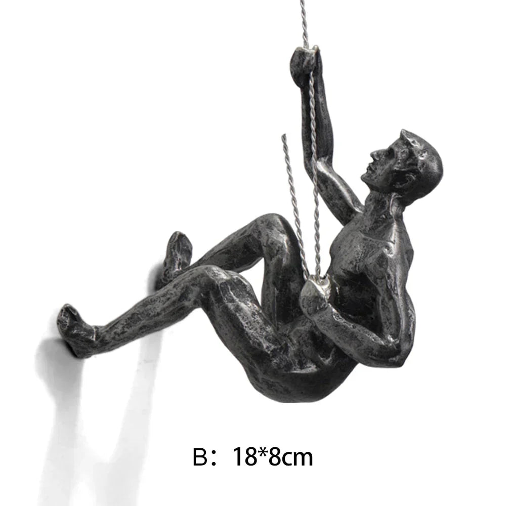 ClimbArt™ Rock Climbing Wanddecoratie | Unieke Klim Sculptuur van Hars en Metaal