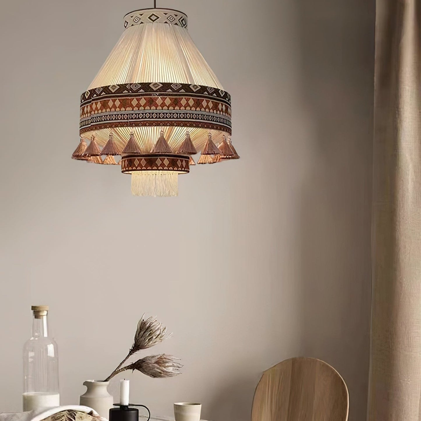 FringeGlow™ Boheemse Hanglamp – Stijlvolle Verlichting met Ambachtelijk Ontwerp voor Elke Kamer