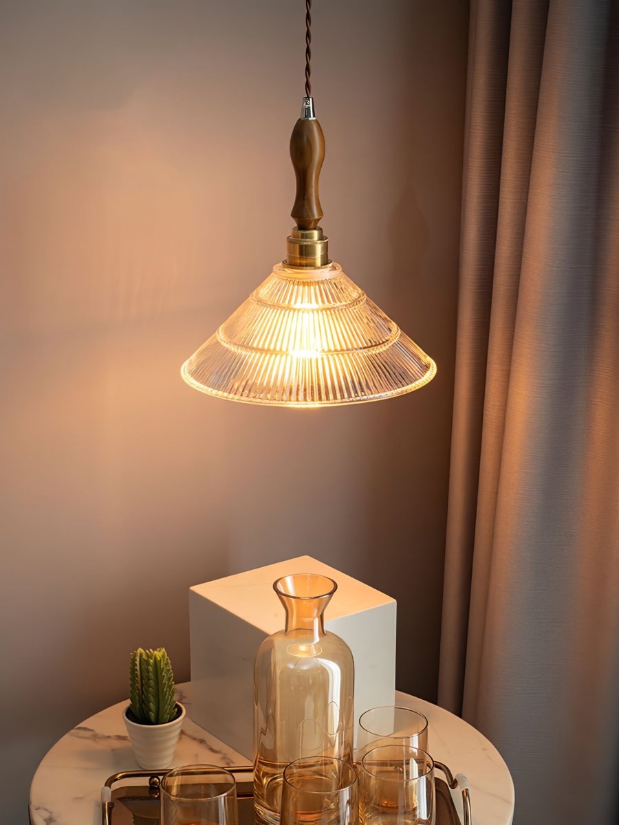 RippleGlass Vintage Hanglamp - Tijdloze Plafondlamp Voor Keuken en Eetkamer