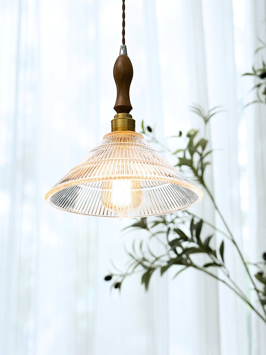 RippleGlass Vintage Hanglamp - Tijdloze Plafondlamp Voor Keuken en Eetkamer