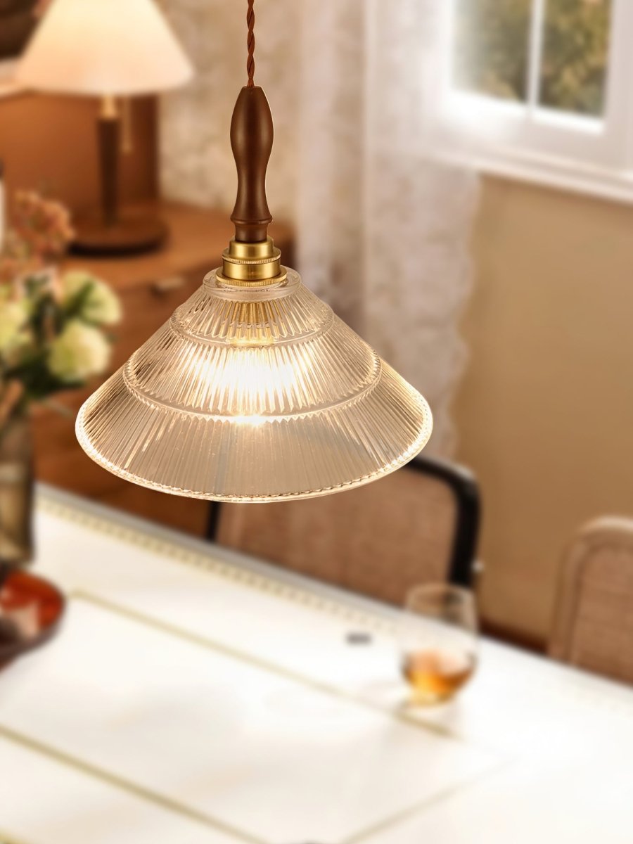 RippleGlass Vintage Hanglamp - Tijdloze Plafondlamp Voor Keuken en Eetkamer