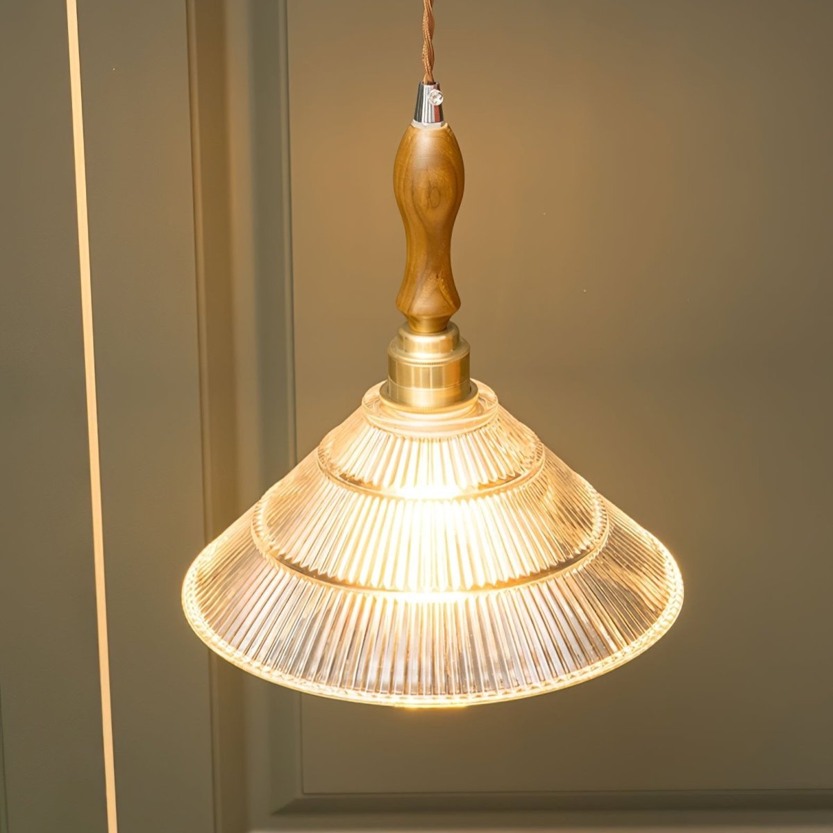 RippleGlass Vintage Hanglamp - Tijdloze Plafondlamp Voor Keuken en Eetkamer