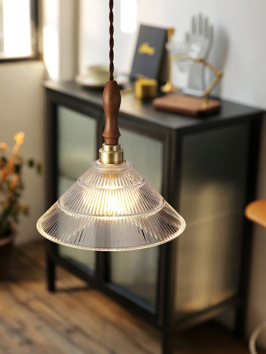 RippleGlass Vintage Hanglamp - Tijdloze Plafondlamp Voor Keuken en Eetkamer