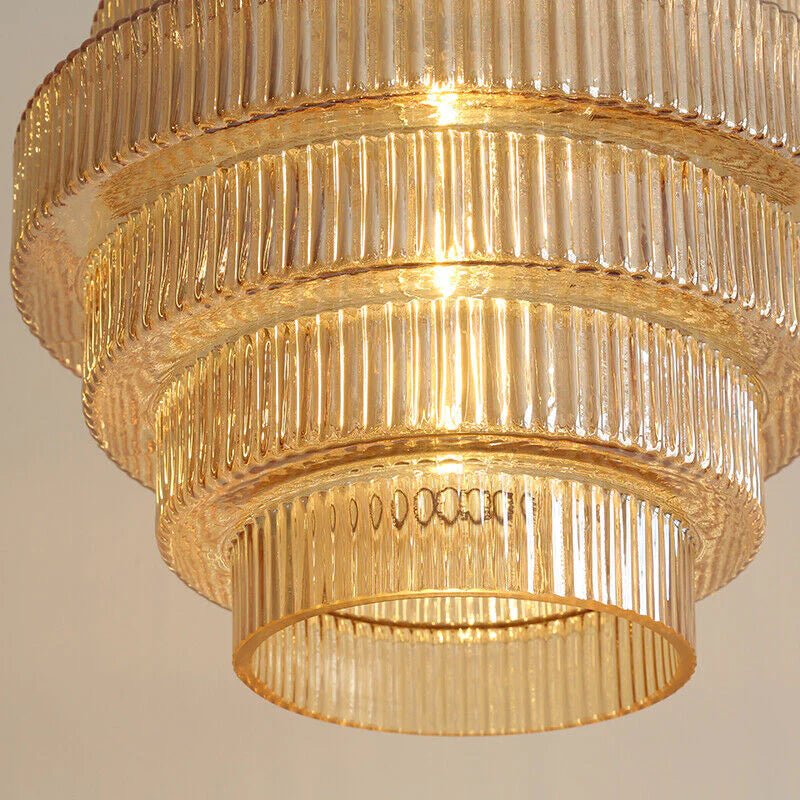 Glazen Hanglamp met Messing Afwerking - Luxe Gelaagde Hanglamp voor Woonkamer en Eetkamer