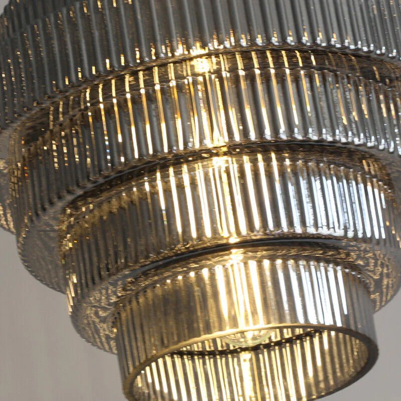 Glazen Hanglamp met Messing Afwerking - Luxe Gelaagde Hanglamp voor Woonkamer en Eetkamer