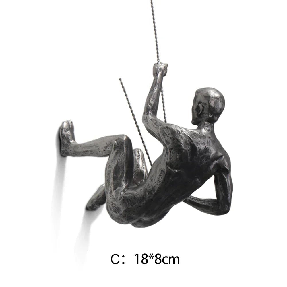 ClimbArt™ Rock Climbing Wanddecoratie | Unieke Klim Sculptuur van Hars en Metaal