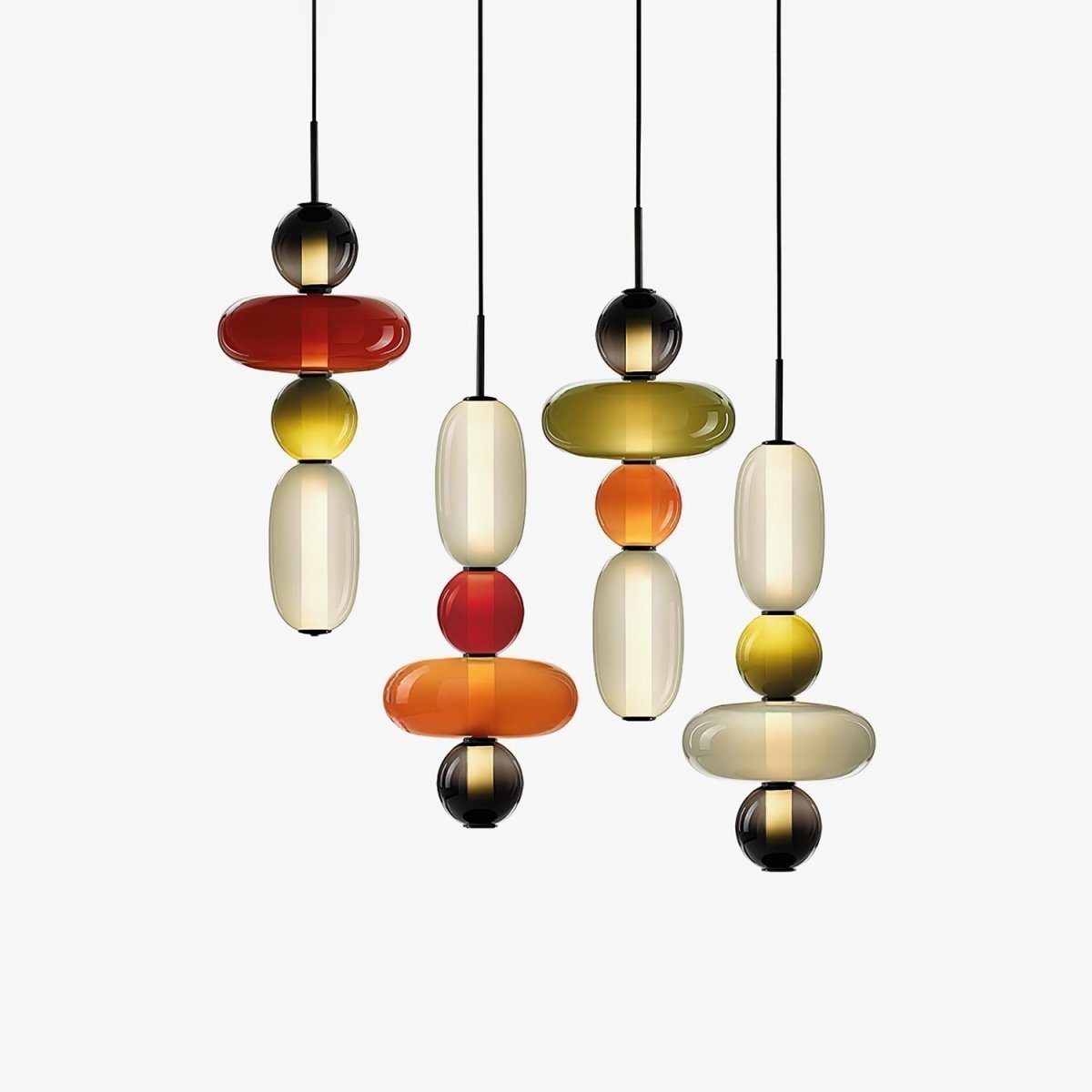 LumaSphere™ Glazen Hanglamp – Moderne LED Verlichting met Kleurrijk Design voor Stijlvol Interieur