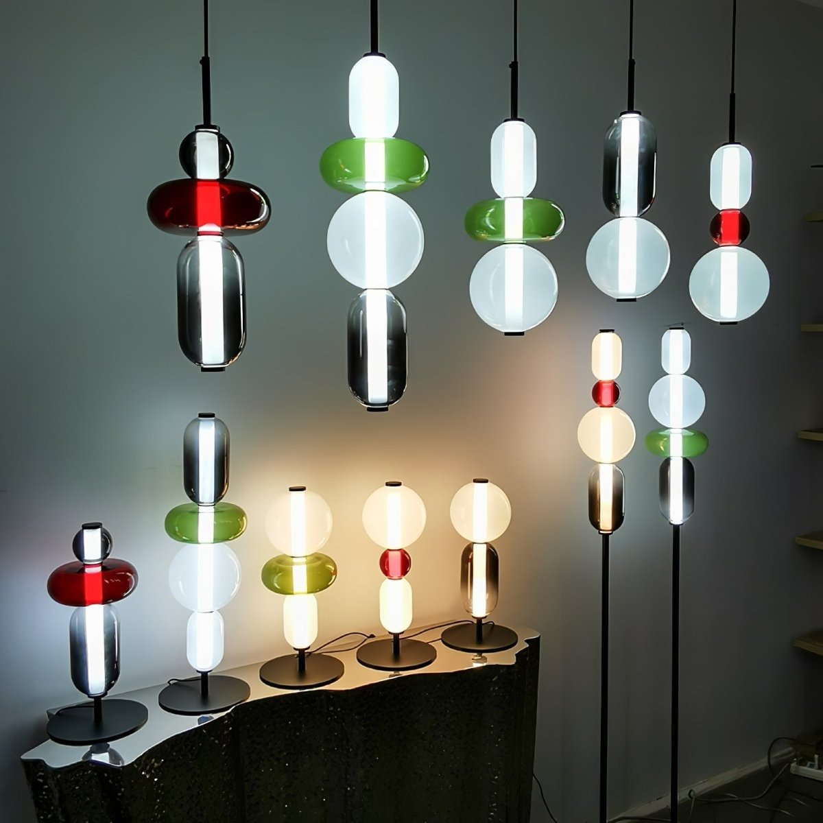 LumaSphere™ Glazen Hanglamp – Moderne LED Verlichting met Kleurrijk Design voor Stijlvol Interieur