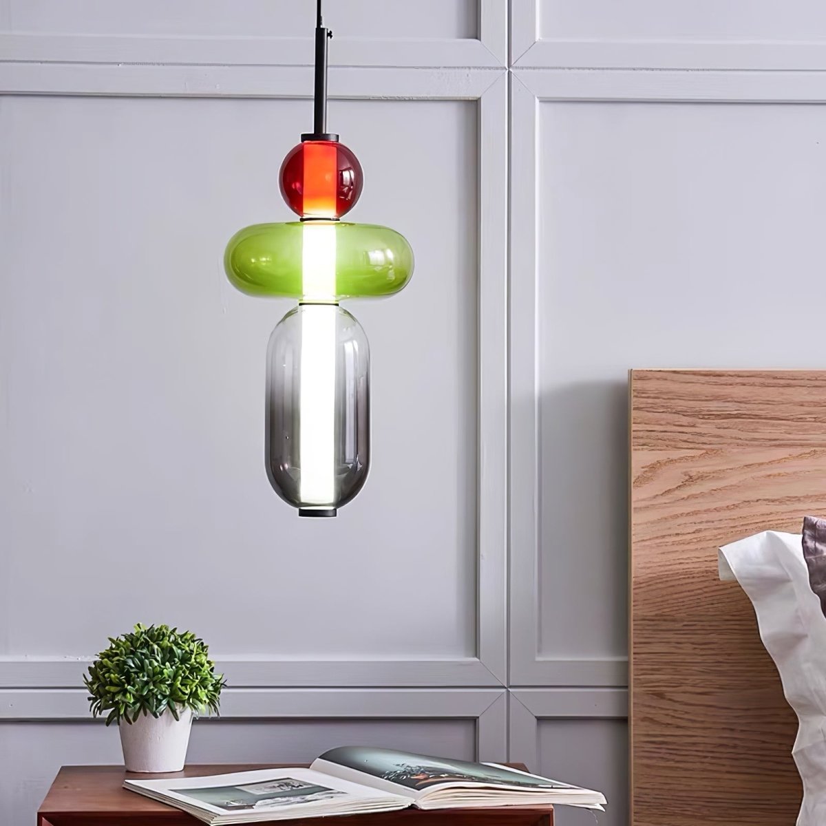 LumaSphere™ Glazen Hanglamp – Moderne LED Verlichting met Kleurrijk Design voor Stijlvol Interieur