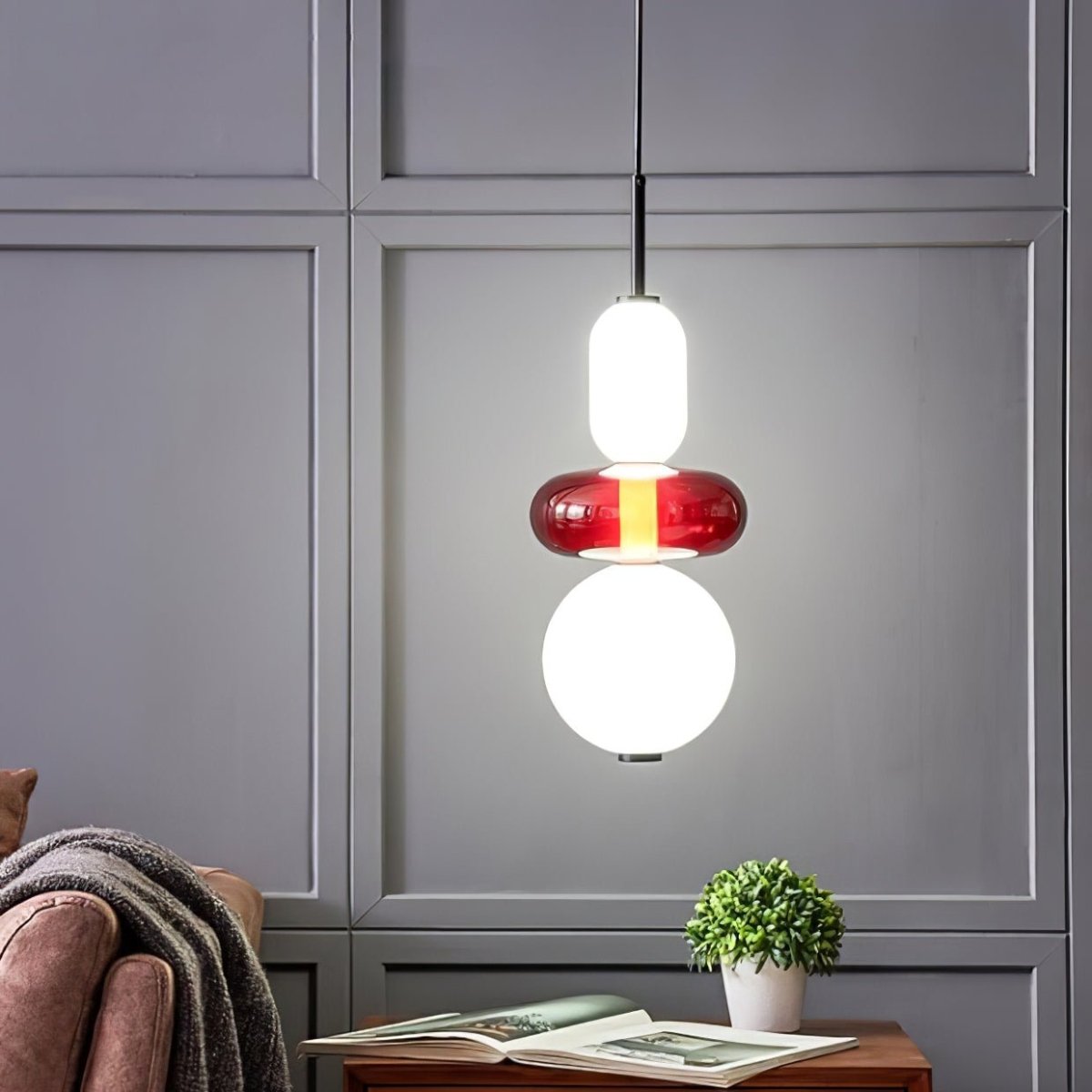 LumaSphere™ Glazen Hanglamp – Moderne LED Verlichting met Kleurrijk Design voor Stijlvol Interieur