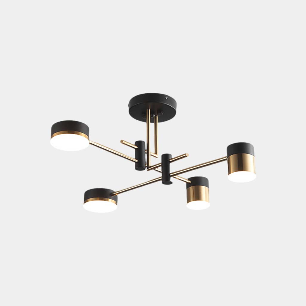 Orbis Minimalistische Zwart-Gouden Kroonluchter - Moderne Multi-Arm LED Hanglamp