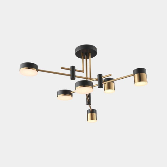 Orbis Minimalistische Zwart-Gouden Kroonluchter - Moderne Multi-Arm LED Hanglamp