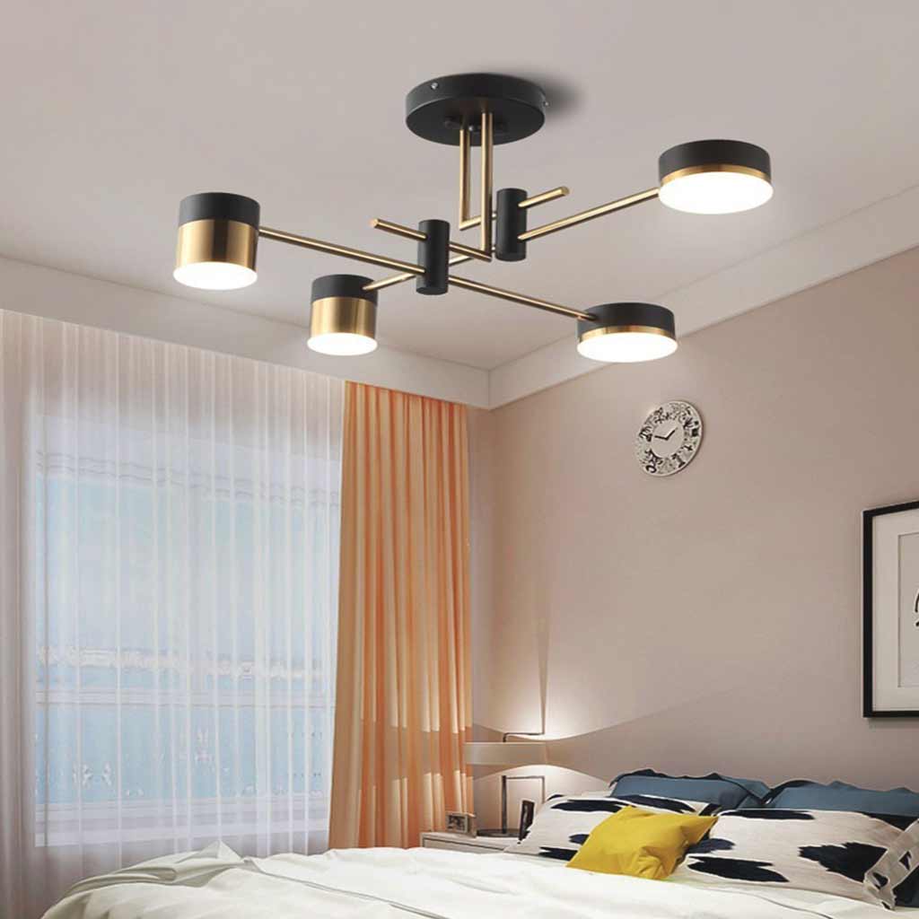 Orbis Minimalistische Zwart-Gouden Kroonluchter - Moderne Multi-Arm LED Hanglamp