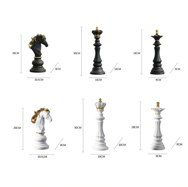 Decoris Luxe Schaakfiguren Set - Decoratieve Beeldjes voor Interieur