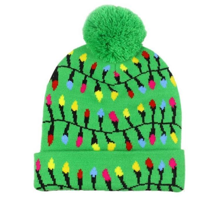 Gebreide Kerstmis Muts - Beanie met LED Lichtjes