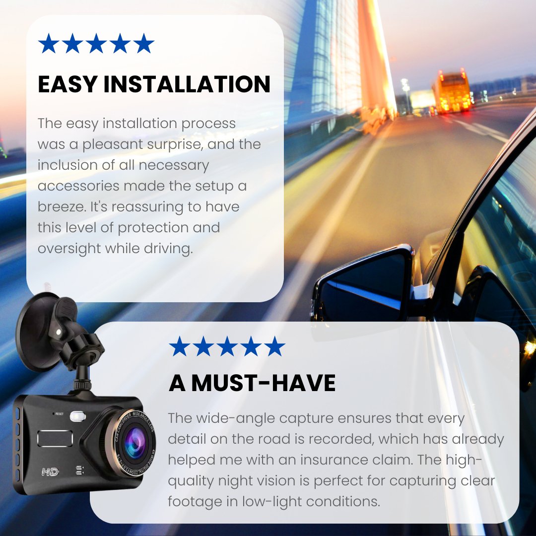 ClearDrive™ Full HD Dashcam – GPS, G-Sensor & 170° Groothoeklens