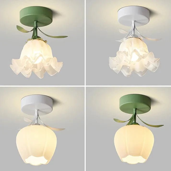 TiffaBloom™ Tiffany Plafondlamp - Vintage Bloemen Design met Glas-in-lood