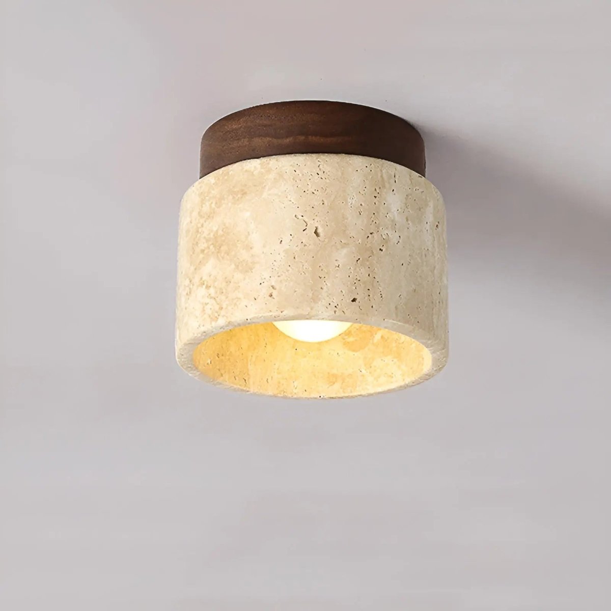 ZenStone™ LED Wabi Sabi Plafondlamp | Geel Marmer Design voor Moderne Interieurs