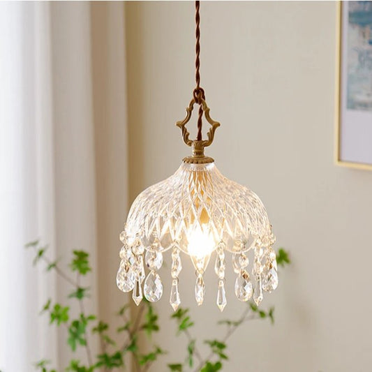 Vintage Glazen Hanglamp - Franse Retro Stijl Voor Woonkamer en Eetkamer