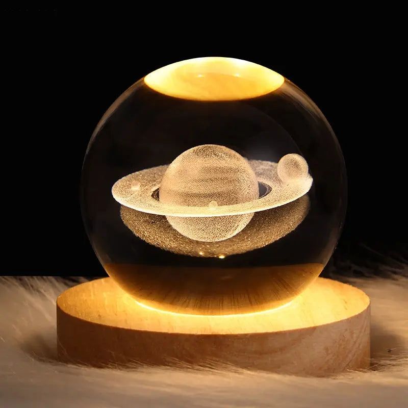 Galaxy Glow Kristallen Lamp - 3D LED Tafellamp voor Magische Sfeer en Astronomische Decoratie