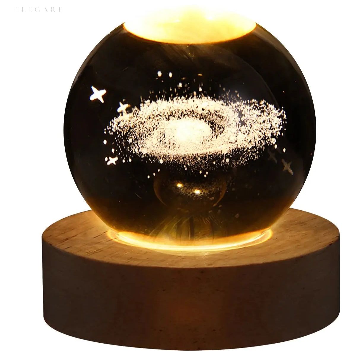 Galaxy Glow Kristallen Lamp - 3D LED Tafellamp voor Magische Sfeer en Astronomische Decoratie