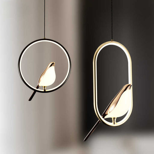 Aviara™ Luxe Pendellamp met Gouden Vogel | Stijlvolle Verlichting